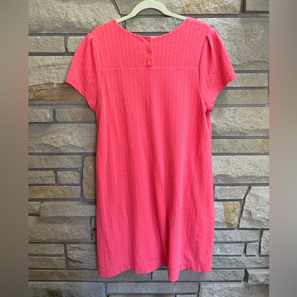 Anthropologie Maeve Diamond Textured Coral Shift Dress XL - Picture 3 of 9